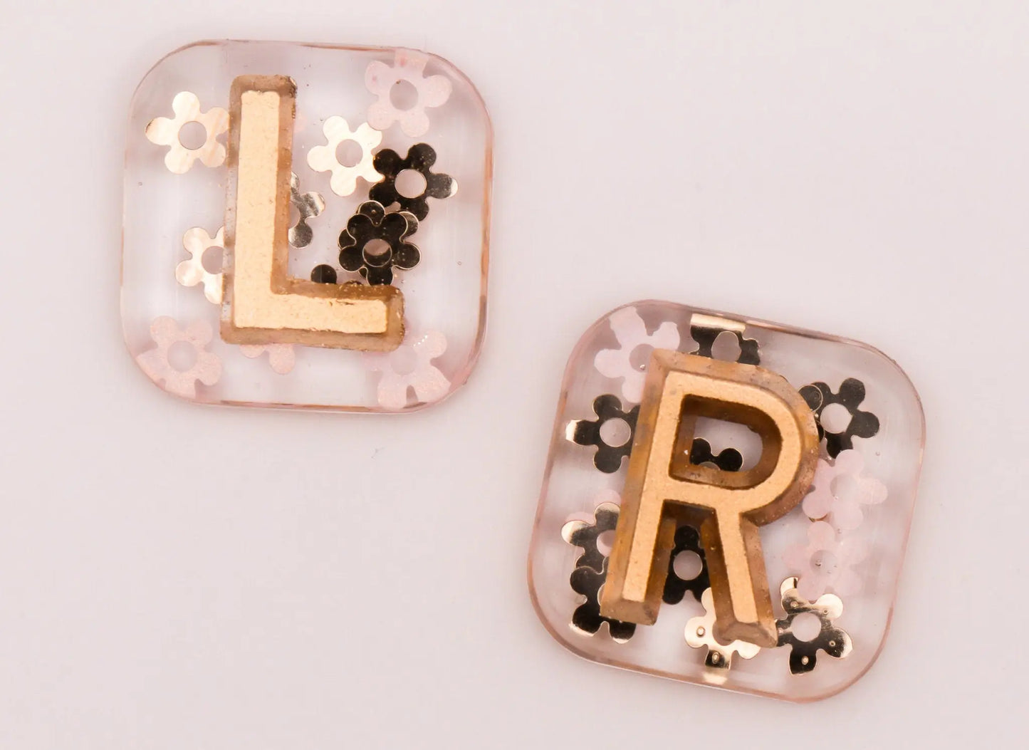 X-Ray markers - Daisies with gold letters.
