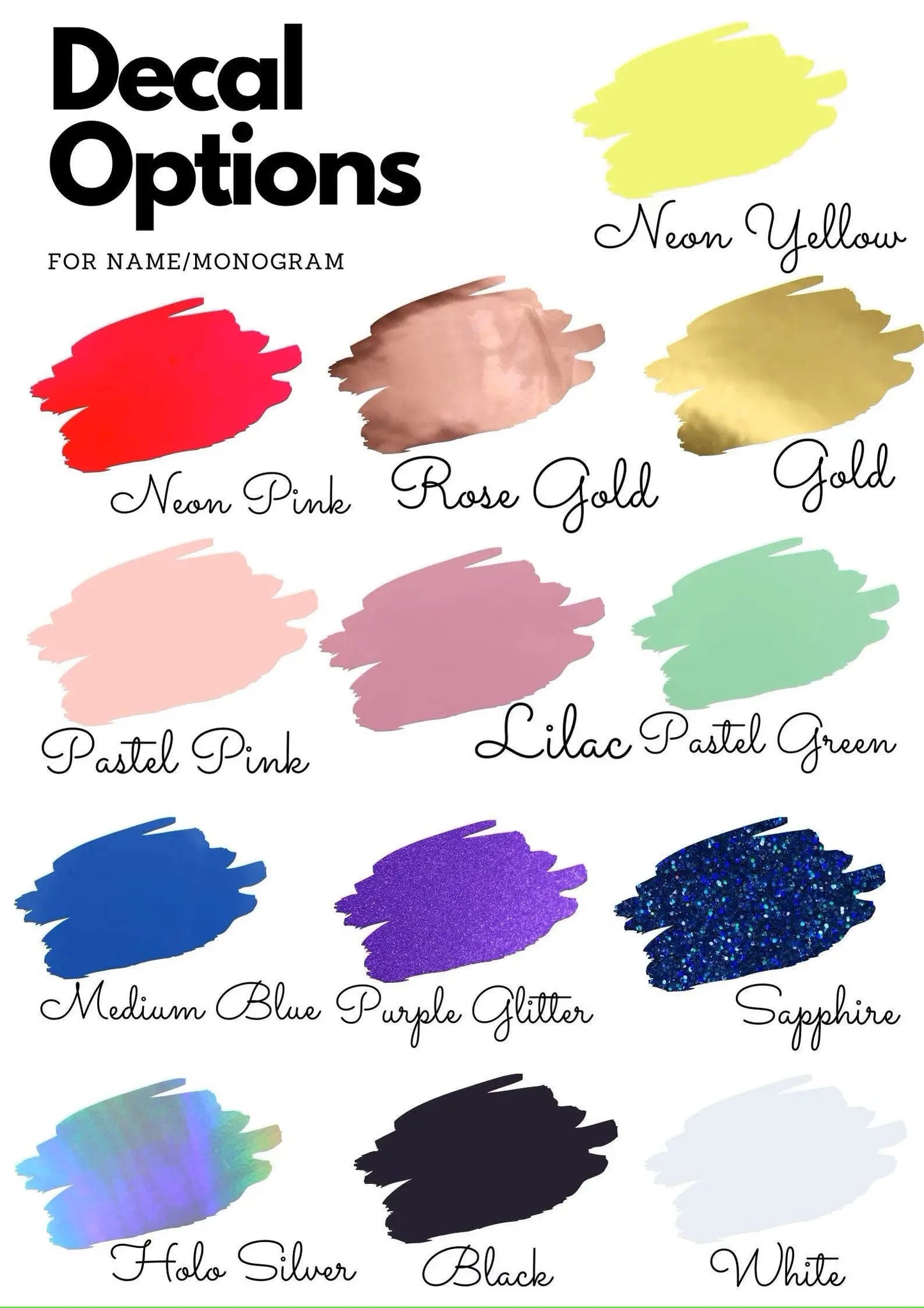 a poster with different colors of paint on it