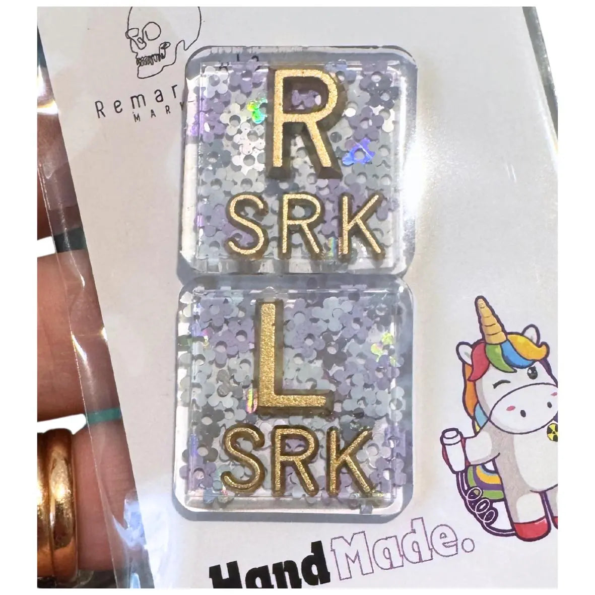 X-Ray markers - Purple, Mint and White Daisies with gold letters.