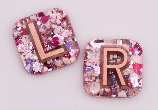 1.8cm Glitter X-Ray Markers with rose gold letters. Remarkable Markers