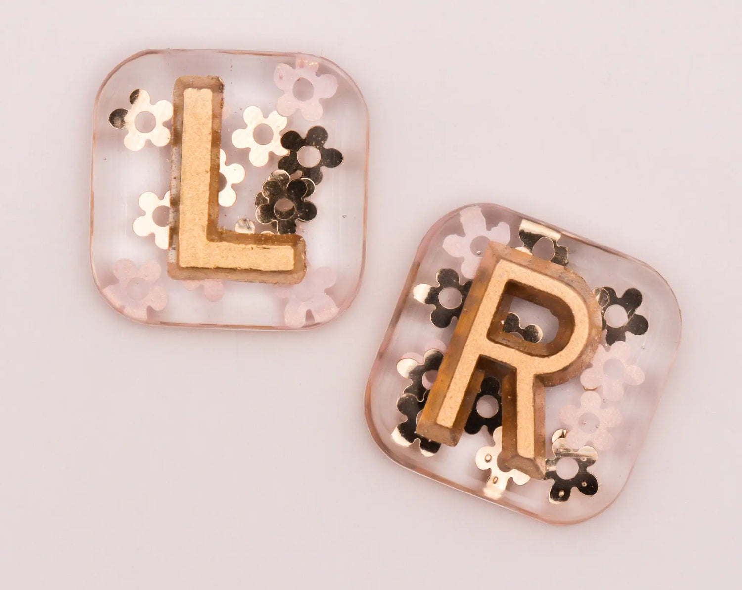 X-Ray markers - Daisies with gold letters.