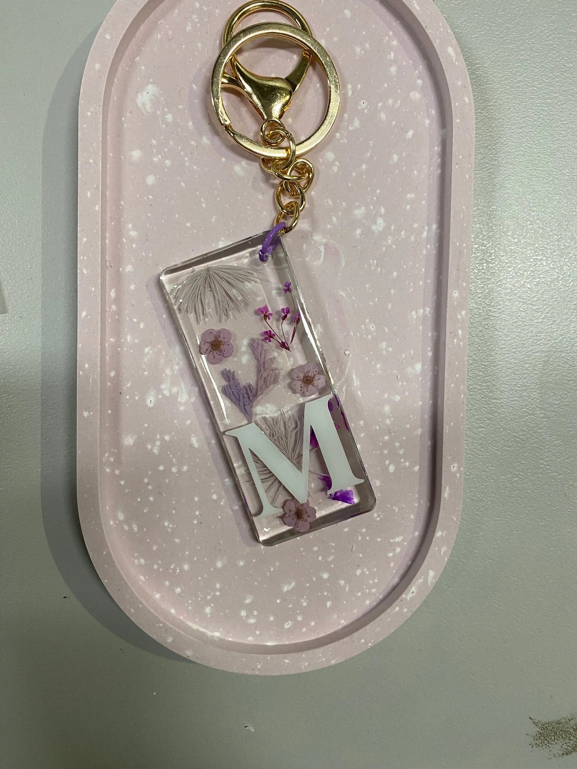 Custom Floral Keyring with name