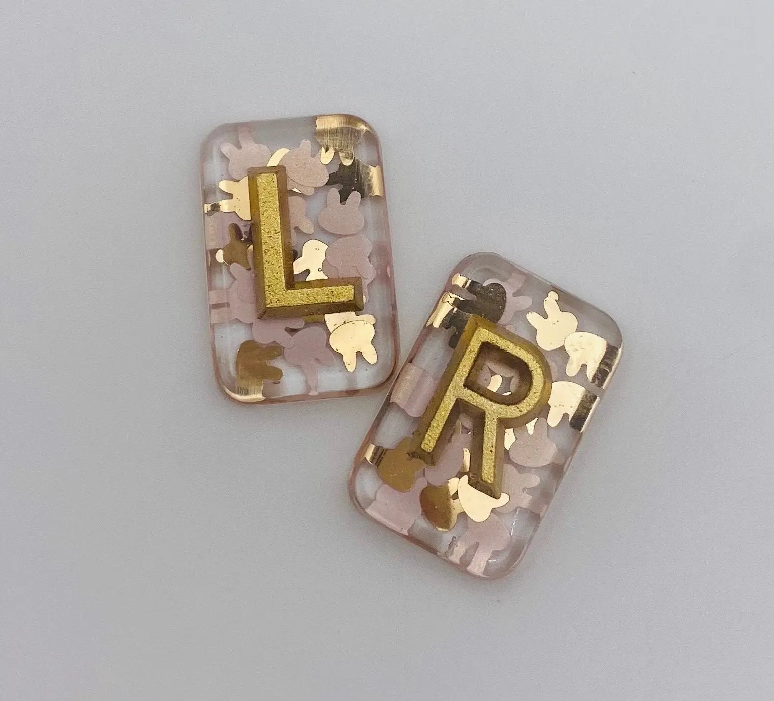 X-Ray markers - Bunnies with gold letters.