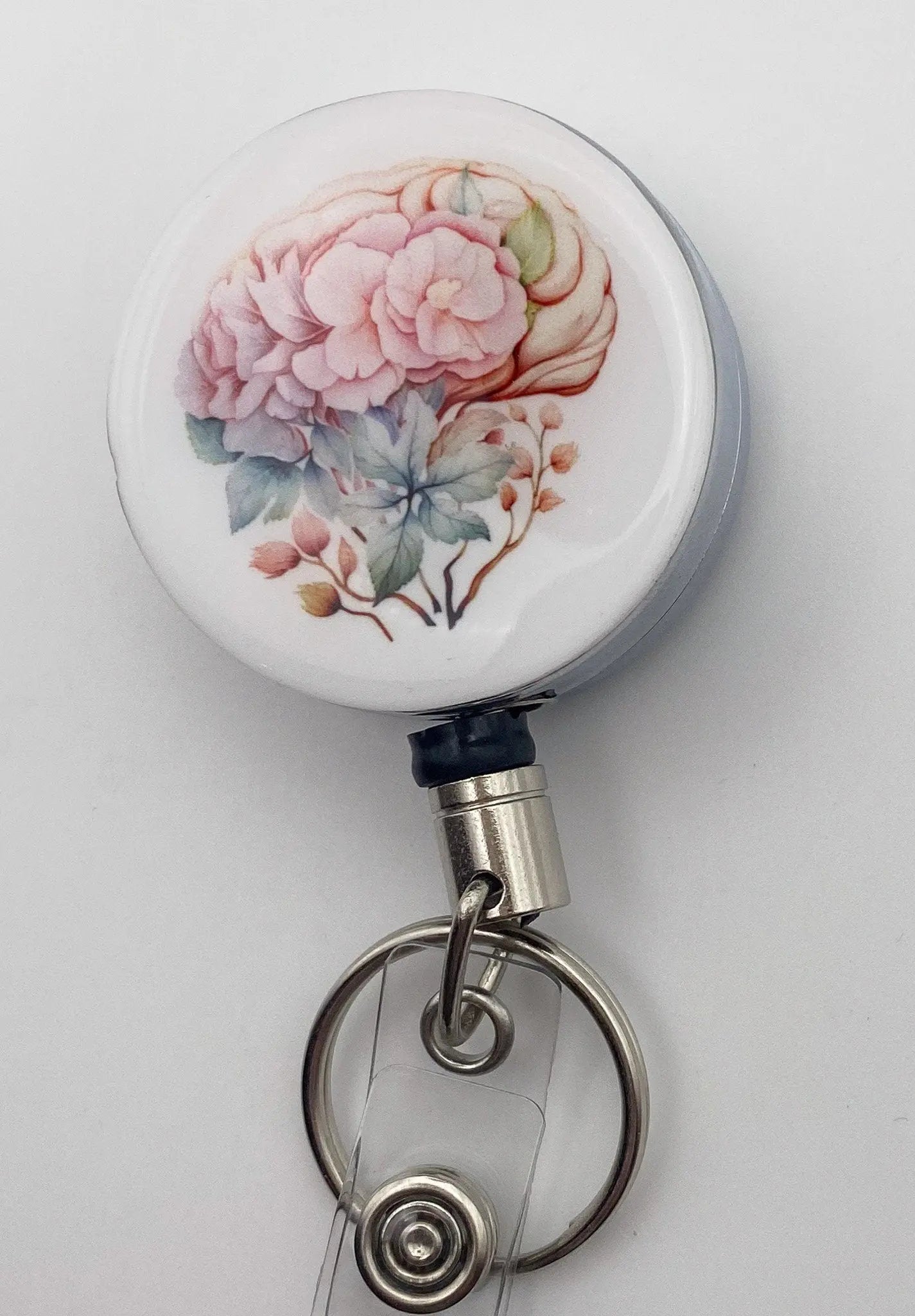 Heavy Duty Badge Reel with Floral Brain