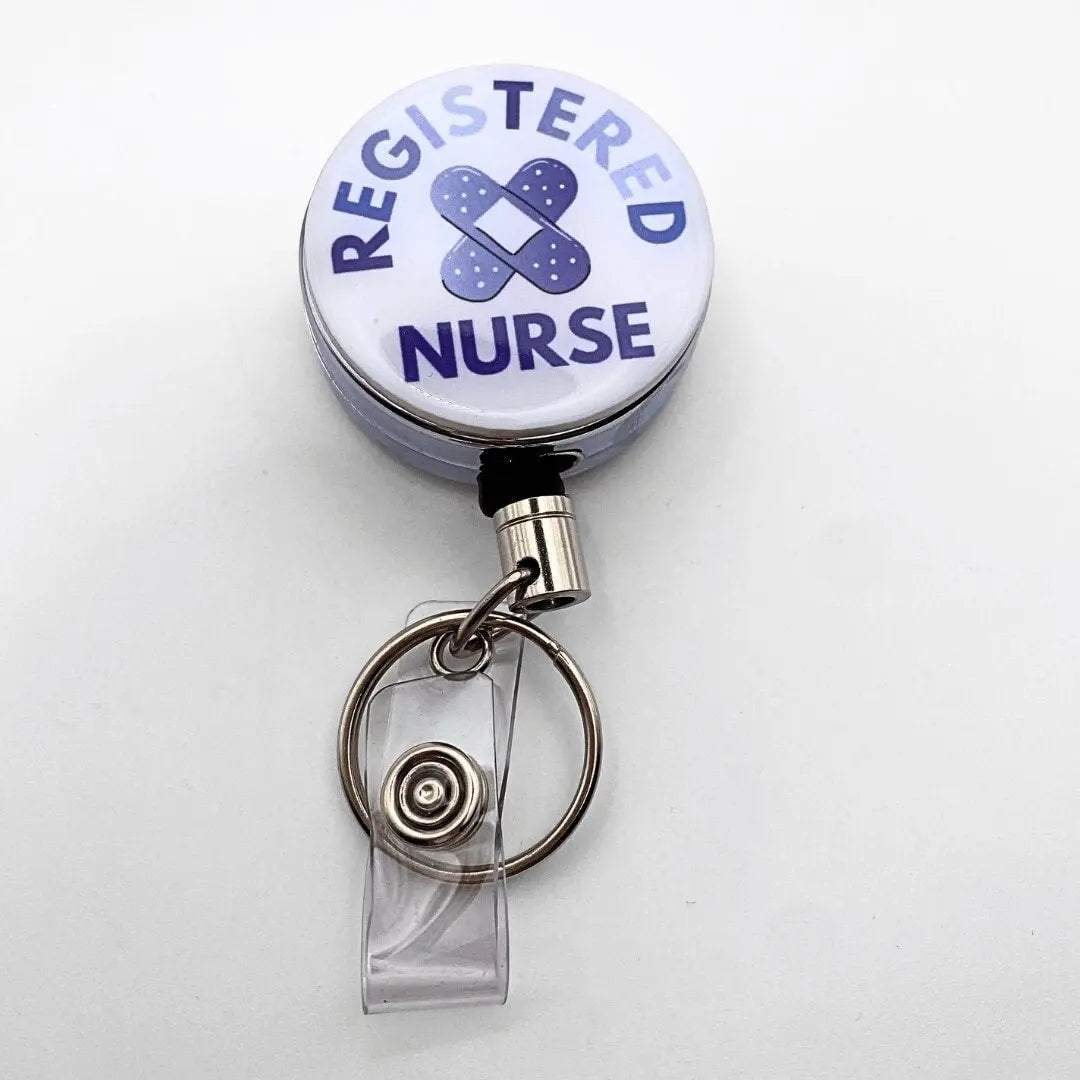 a badge holder with a badge attached to it for nurses