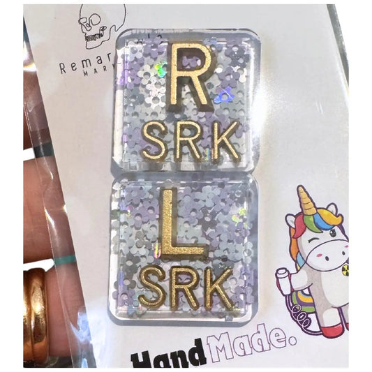 X-Ray markers - Purple, Mint and White Daisies with gold letters.
