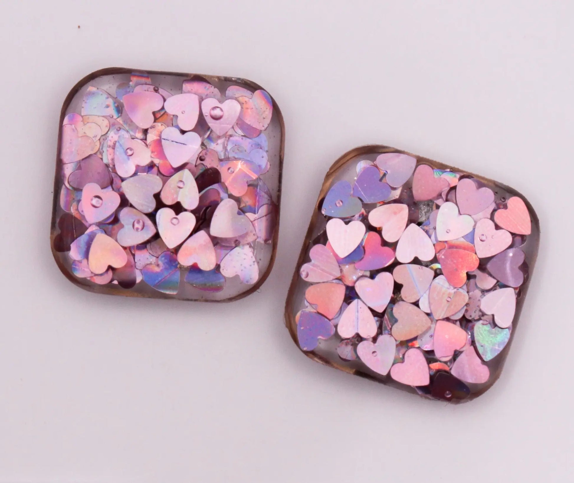 1.8cm Square Heart Glitter X-Ray Markers with gold letters. Remarkable Markers